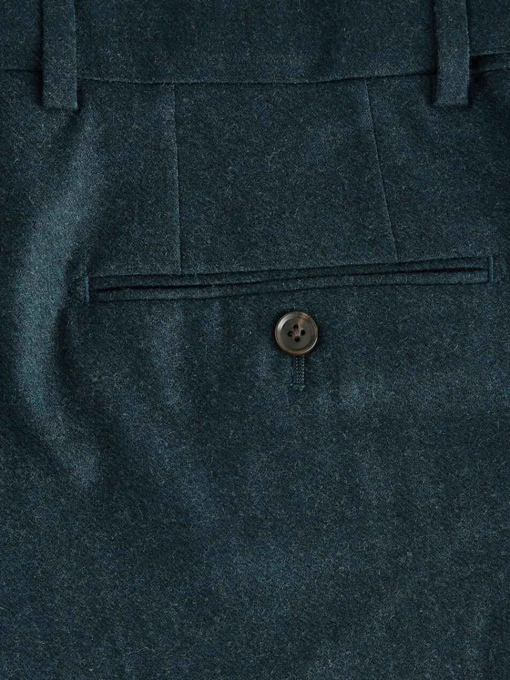 Best Next Teal Blue Regular Fit Signature Zignone Italian Wool Cashmere Blend Flannel Suit Trousers