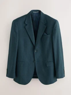 Next Teal Blue Regular Fit Signature Zignone Italian Wool Cashmere Blend Flannel Suit Jacket^ Blue Suits|Blazers & Formal Jackets