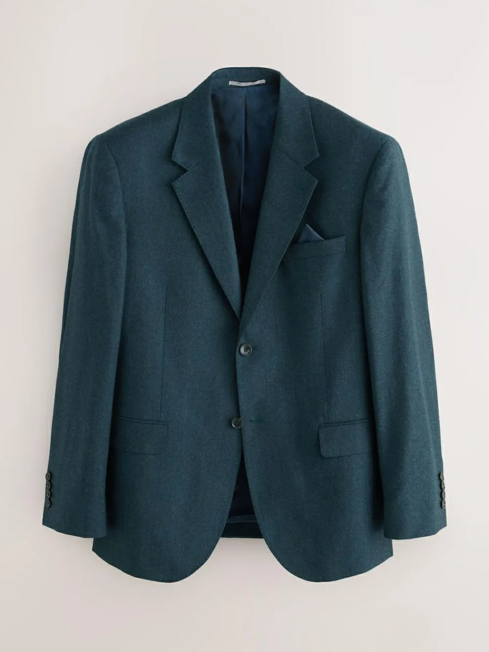 Next Teal Blue Regular Fit Signature Zignone Italian Wool Cashmere Blend Flannel Suit Jacket^ Blue Suits|Blazers & Formal Jackets