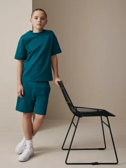 Next Relaxed Fit Heavyweight T-Shirt and Shorts Set (3-16yrs)^BOY Shorts