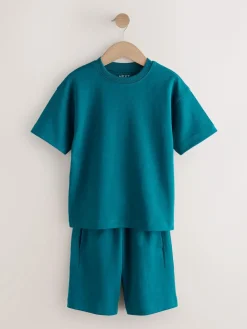 Next Relaxed Fit Heavyweight T-Shirt and Shorts Set (3-16yrs)^BOY Shorts