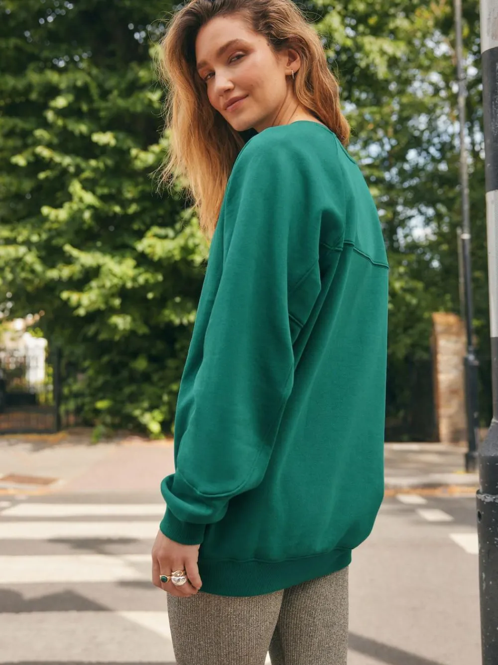 Next Relaxed Fit Heavyweight Longline Crew Neck Sweatshirt^Women Hoodies & Sweatshirts