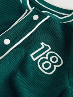 Clearance Next Short Sleeve Varsity Shorts Set (3mths-7yrs) Teal Blue