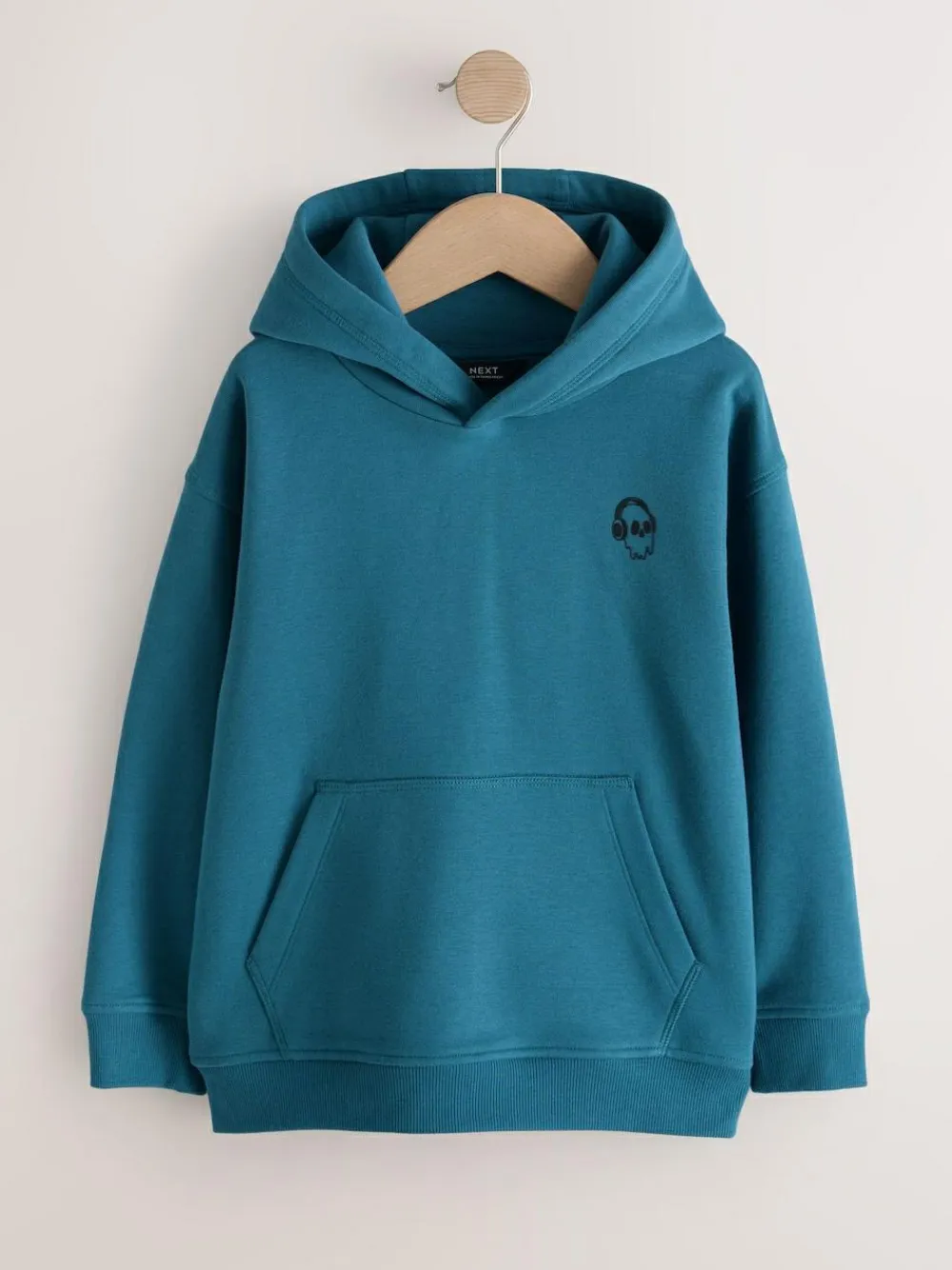 Next Teal Blue Skull Sign Off Hoodie (3-16yrs)^BOY Sweatshirts & Hoodies