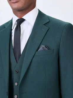 Best Next Teal Blue Slim Fit Textured Suit Jacket