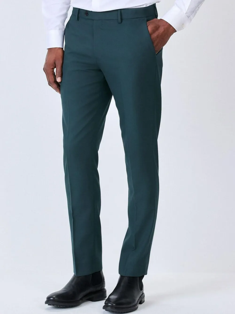Outlet Next Teal Blue Slim Fit Textured Suit Trousers