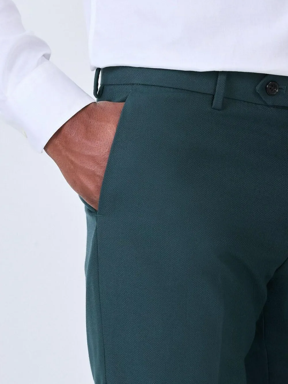 Outlet Next Teal Blue Slim Fit Textured Suit Trousers