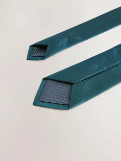 Next Teal Blue Slim Textured Tie