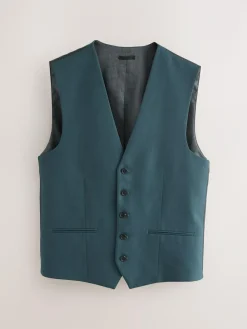 Clearance Next Teal Blue Textured Suit Waistcoat