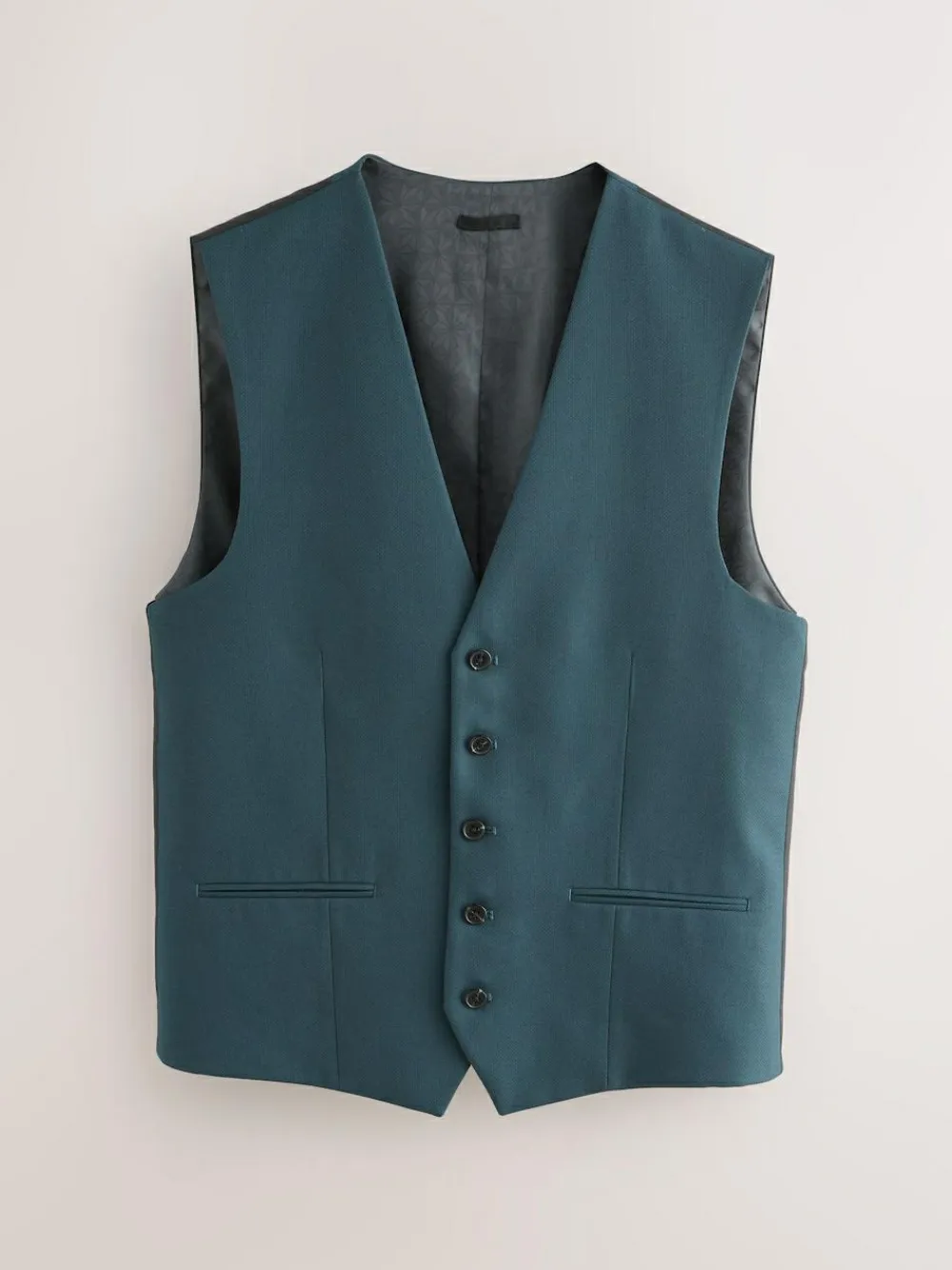 Clearance Next Teal Blue Textured Suit Waistcoat