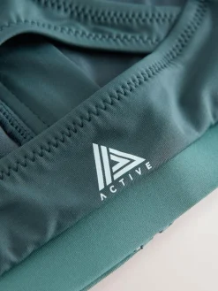 Outlet Next Teal Green Active High Neck Crop Bikini Top