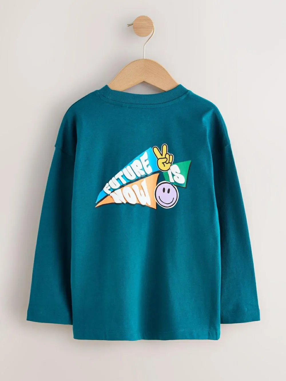 Next Teal/Blue/Grey Bright Graffiti Relaxed Fit Graphic Print Long Sleeve T-Shirts 3 Pack (3-16yrs)^BOY Tops|T-Shirts