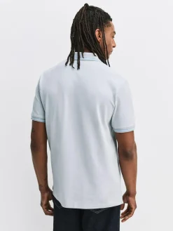 Hot Next Short Sleeve Tipped Pique Polo Shirts 3 Pack Teal/Navy/Grey