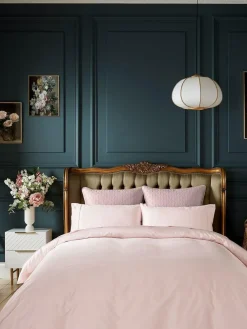 Hot Ted Baker Silky Smooth Plain Dye 250 Thread Count 100% Cotton Duvet Cover Pink