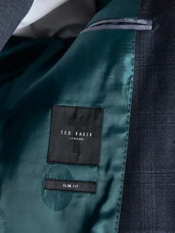 Discount Ted Baker Tailoring Blue Ara Textured Check Slim Fit Jacket