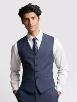 Ted Baker Tailoring Blue Premium Panama Waistcoat^ Vests