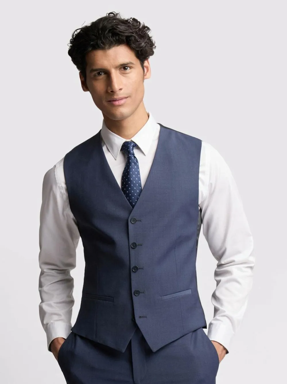Ted Baker Tailoring Blue Premium Panama Waistcoat^ Vests