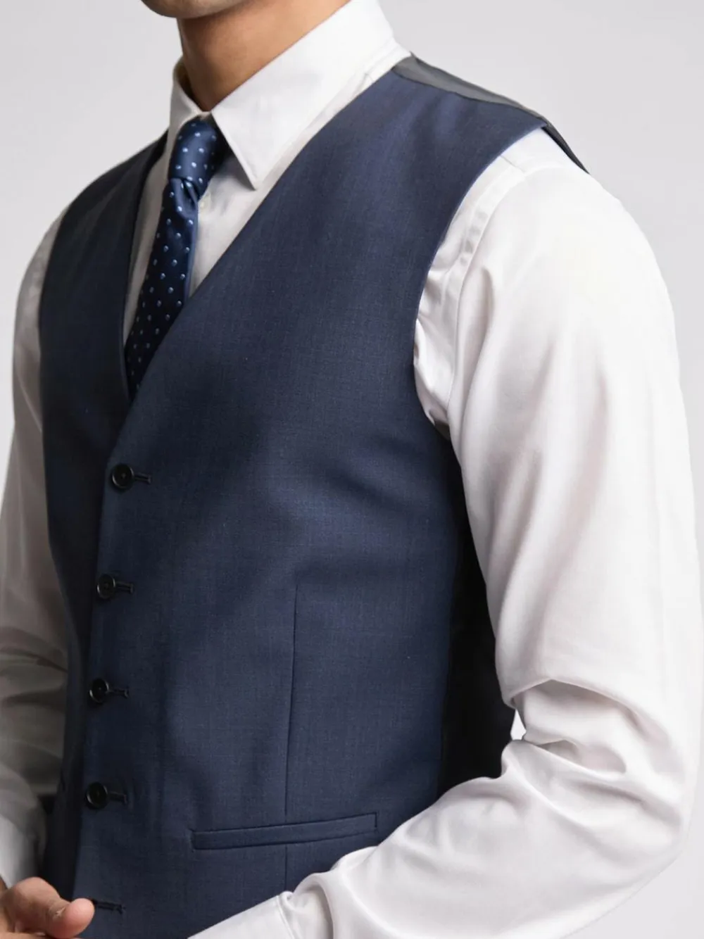Ted Baker Tailoring Blue Premium Panama Waistcoat^ Vests