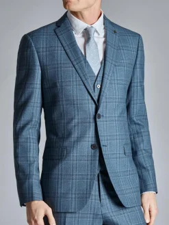 Ted Baker Tailoring Large Blue Alder Check Slim Fit Jacket^ Blue Suits|Suits & Tuxedos