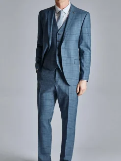 Ted Baker Tailoring Large Blue Alder Check Slim Fit Jacket^ Blue Suits|Suits & Tuxedos