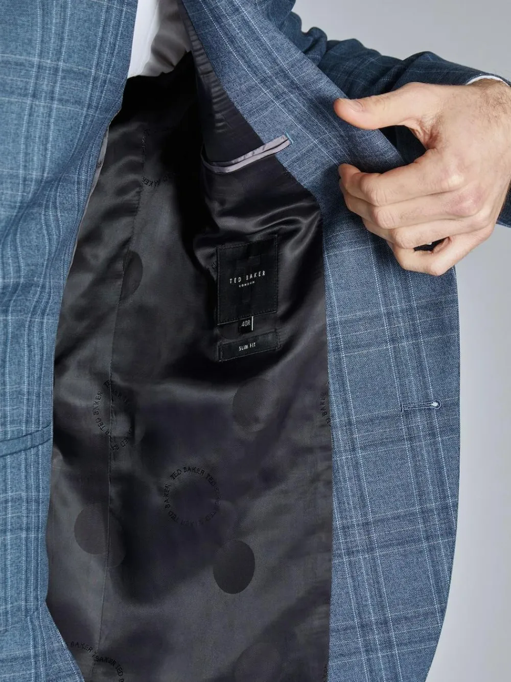 Ted Baker Tailoring Large Blue Alder Check Slim Fit Jacket^ Blue Suits|Suits & Tuxedos