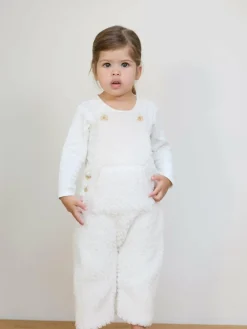 The Little Tailor Baby Chunky Sherpa Fleece Dungarees and Bodysuit Set^ Bodysuits & Vests|Vests