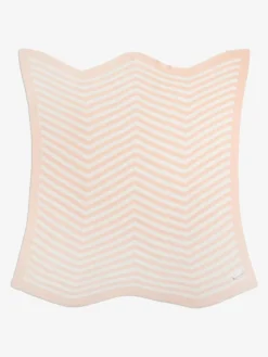 New The Little Tailor Baby Chevron Design 100% Cotton Knitted Shawl Pink