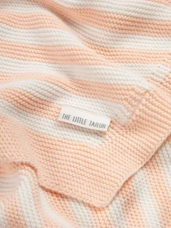 New The Little Tailor Baby Chevron Design 100% Cotton Knitted Shawl Pink