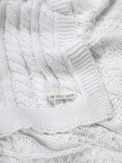 The Little Tailor Baby Fisherman Cable Knitted Blanket^ Nursery Bedding|Blankets