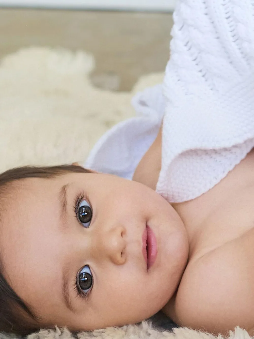 The Little Tailor Baby Fisherman Cable Knitted Blanket^ Nursery Bedding|Blankets