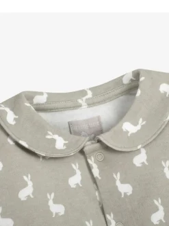 Online The Little Tailor Baby Jersey Bunny Print 100% Cotton Romper Grey