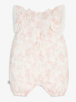 Outlet The Little Tailor Baby Muslin 100% Cotton Playsuit Pink/White