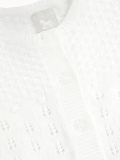 Hot The Little Tailor Baby Pointelle 100% Cotton White Cardigan