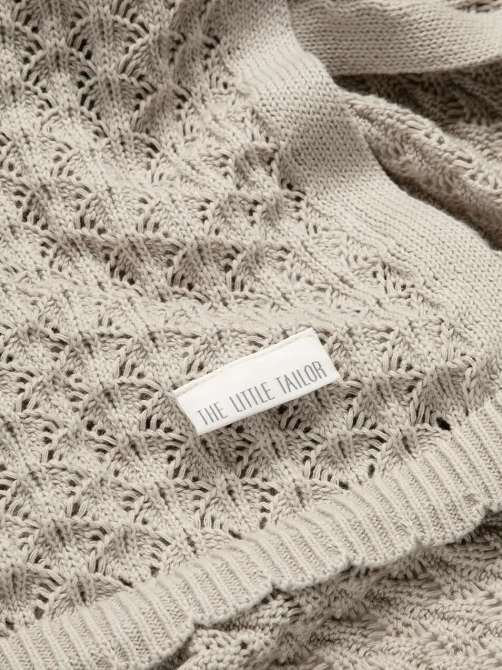 The Little Tailor Baby Scallop Design Pointelle 100% Cotton Blanket^ Nursery Bedding|Blankets