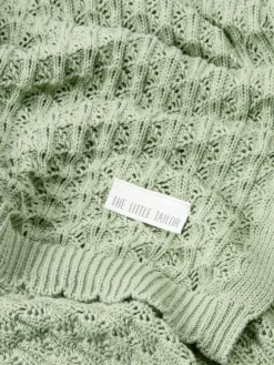 The Little Tailor Baby Scallop Design Pointelle 100% Cotton Blanket^ Nursery Bedding|Blankets