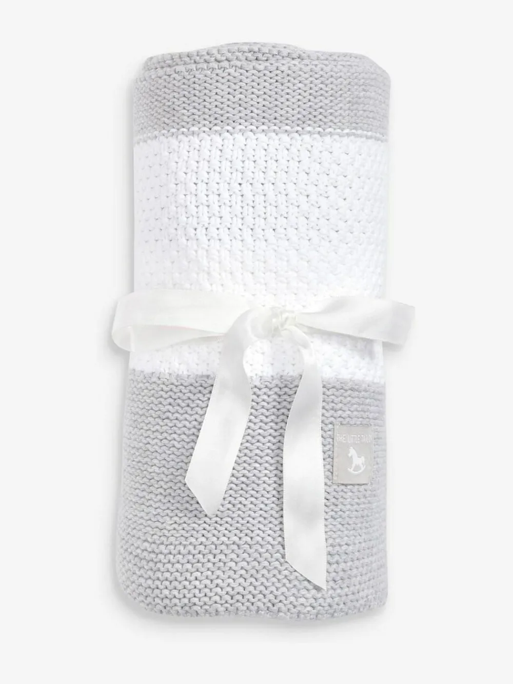 Hot The Little Tailor Large Supersoft Textured Knitted 100% Cotton Blanket Grey