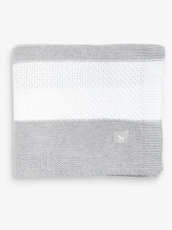 Hot The Little Tailor Large Supersoft Textured Knitted 100% Cotton Blanket Grey