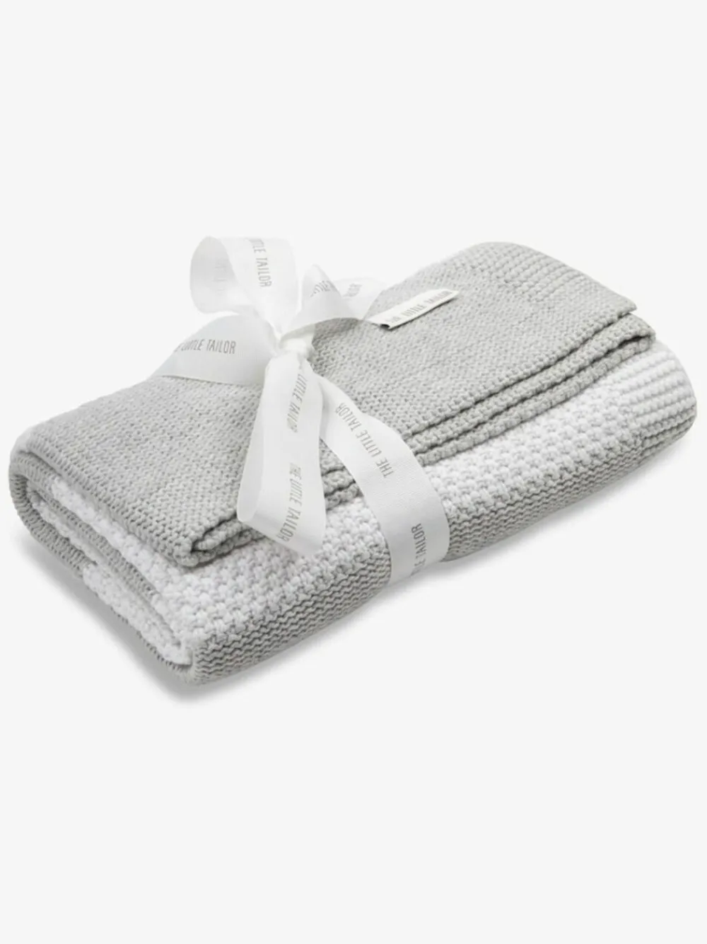 Hot The Little Tailor Large Supersoft Textured Knitted 100% Cotton Blanket Grey