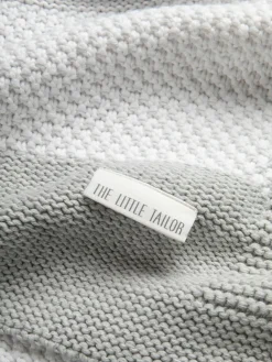 Hot The Little Tailor Large Supersoft Textured Knitted 100% Cotton Blanket Grey