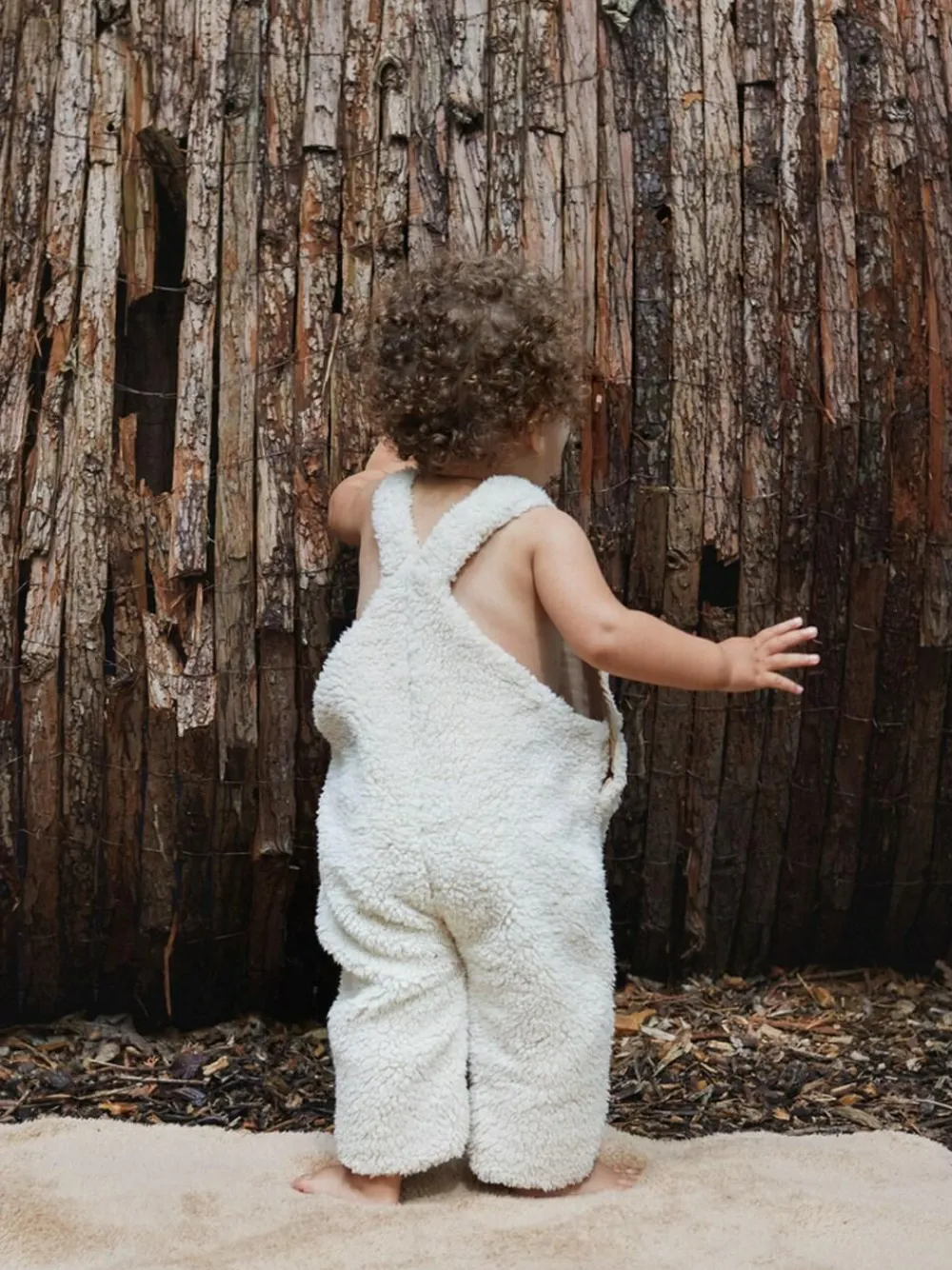 The Little Tailor Sherpa Fleece Cosy Baby Dungaree^BOY Dungarees