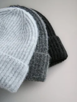 Hot The Set 3 Pack Beanies Black/Grey Marl/Charcoal Grey