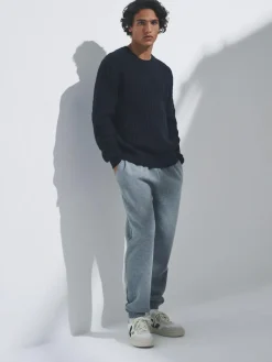 The Set 2 Pack Cable Knit Jumpers with Wool Navy Blue/Brown^ Knitwear|Knitwear