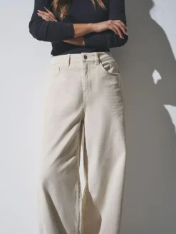 The Set 2 Pack Cord Wide Leg Jeans Cream/Black^Women Jeans|Jeans