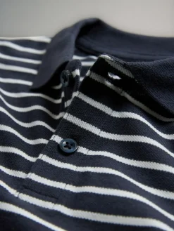 The Set 5 Pack Cotton Pique Polo Shirts Navy/Stripe/Light Blue/White^BOY Tops