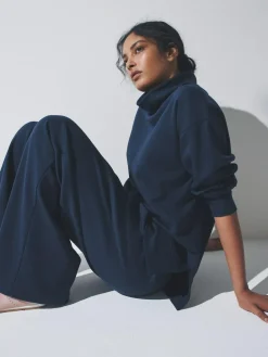 The Set 2 Pack Cowl Neck Long Sleeve Sweat Tops Navy/Grey Marl