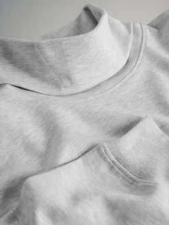 The Set 2 Pack Cowl Neck Long Sleeve Sweat Tops Navy/Grey Marl