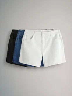 Sale The Set 3 Pack Denim Shorts Mid Blue/Ecru/Black