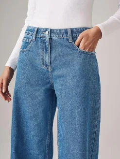 The Set 2 Pack Denim Wide Leg 100% Cotton Jeans Black/Mid Blue^Women Jeans|Jeans