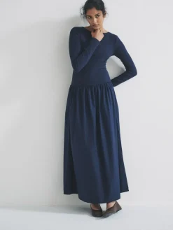 The Set 2 Pack Drop Waist Long Sleeve Dresses Navy Blue/Black