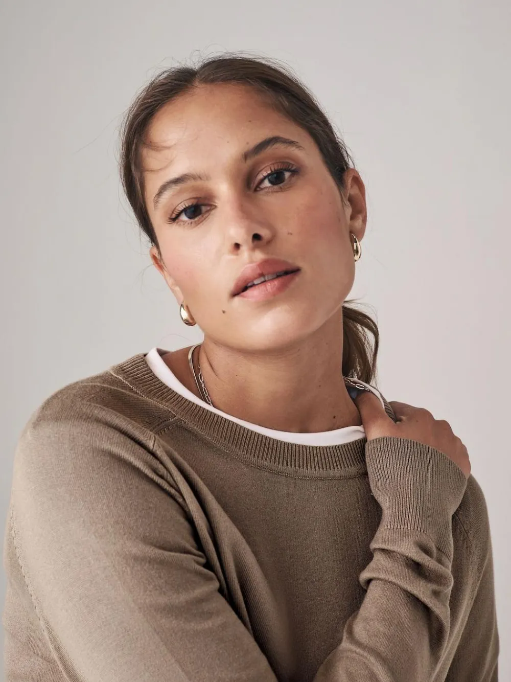 Online The Set 2 Pack Fine Knit Crew Neck Jumpers Mink/Black